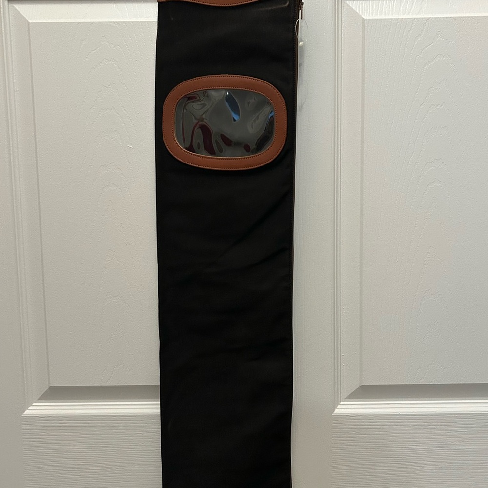 Black Travel Bag for Ties with Brown Trim NWOT